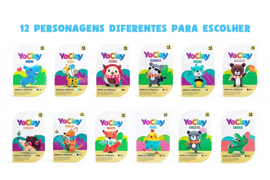 Os personagens YoClay criados com argila
